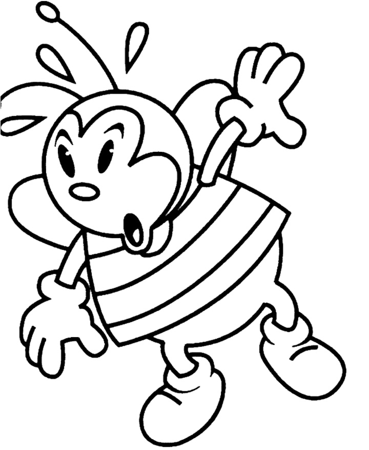 Cartoon Bee Coloring Pages - Animal Coloring Coloring Pages : Pin ...
