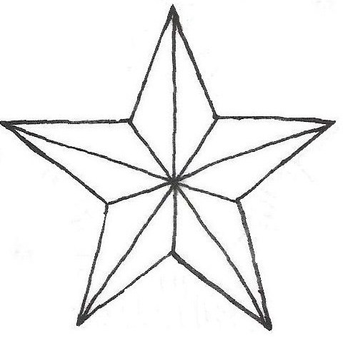 Outline Nautical Star Tattoo Design