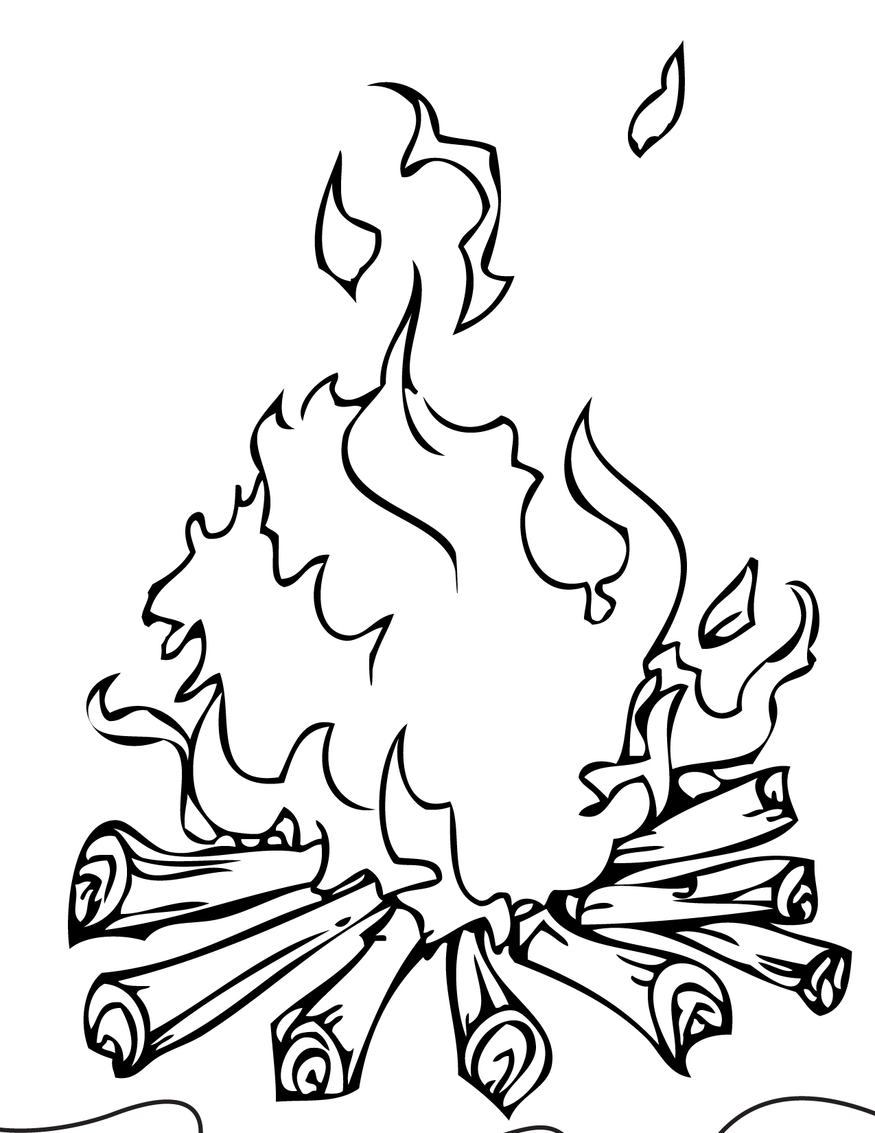 bon fire with books Colouring Pages