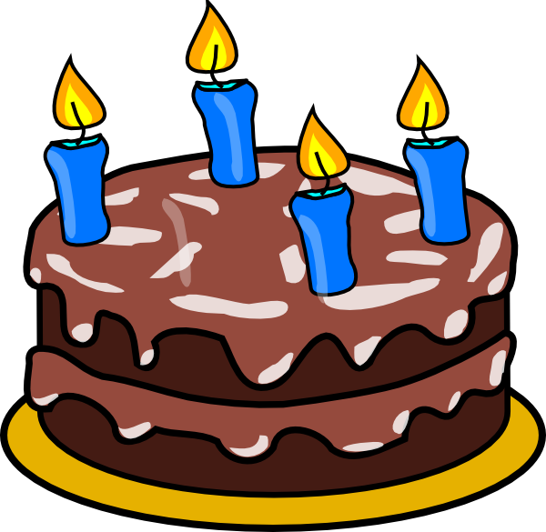 Birthday Cake Four Candles clip art - vector clip art online ...