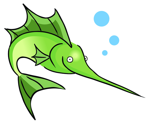 free clip arts: green needlefish vector and clip art