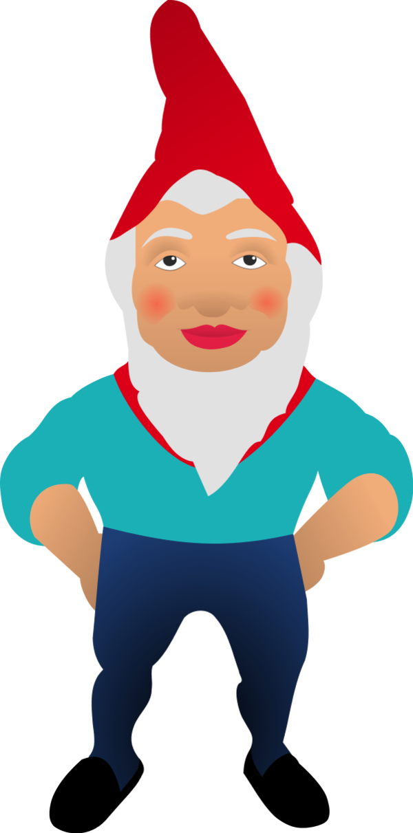 Santa Clause standing with hands in waste - vector Clip Art