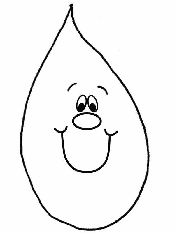 Smiling Raindrop Coloring Page: Smiling Raindrop Coloring Page ...