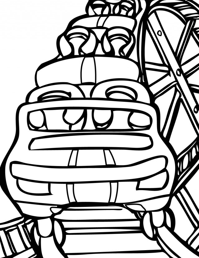 Rollercoaster Coloring Page Handipoints 94608 Amusement Park ...