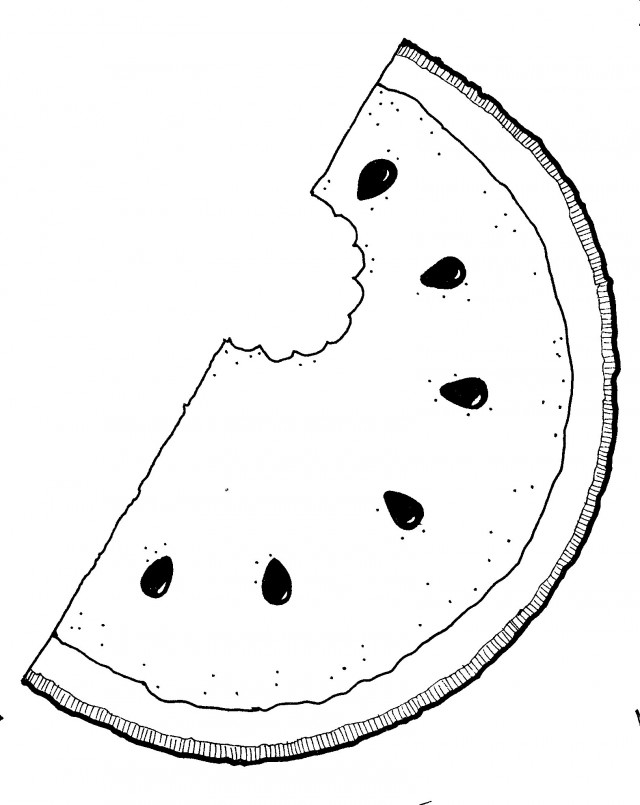 Bite From Watermelon Slice Coloring Pages Coloring Pages 233781 ...