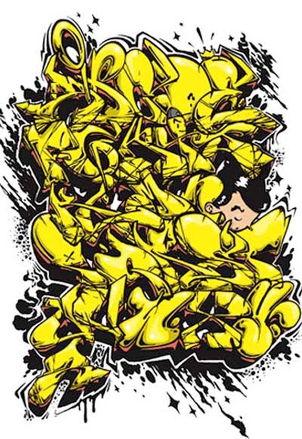 Wild Style Graffiti Alphabet A-Z Cool With Color Yellow / All ...