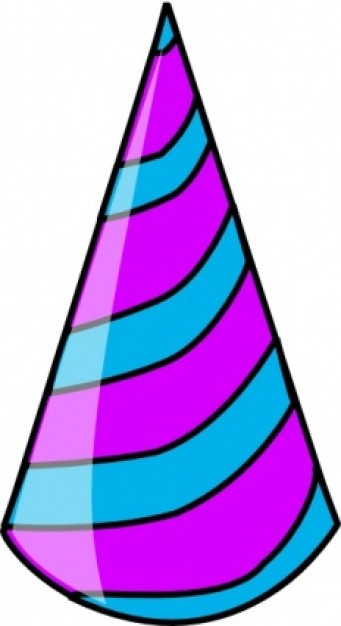 Party Hat With Spiral In Blue And Purple Ai Cartoon Vector Clipart ...