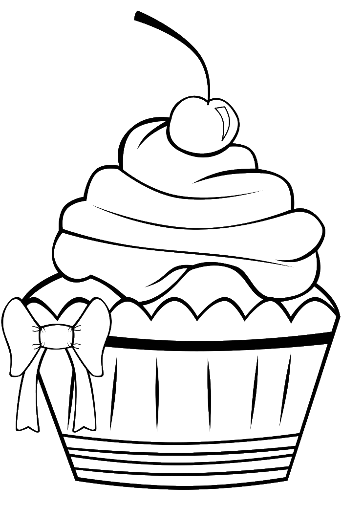 Birthday Cupcake Coloring Page - AZ Coloring Pages