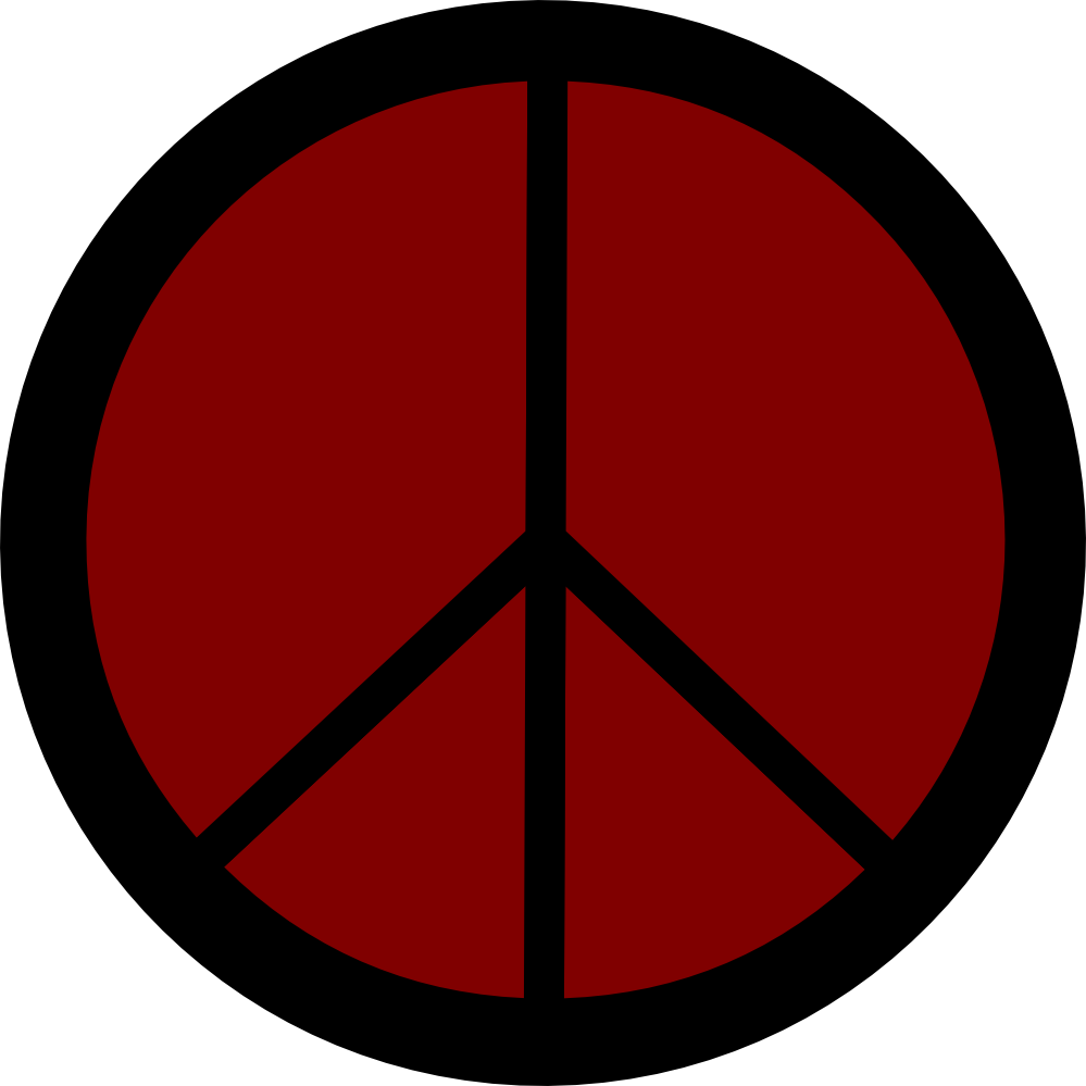 Retro Groovy Peace Symbol Sign Cnd Logo Maroon xochi.info dingle ...