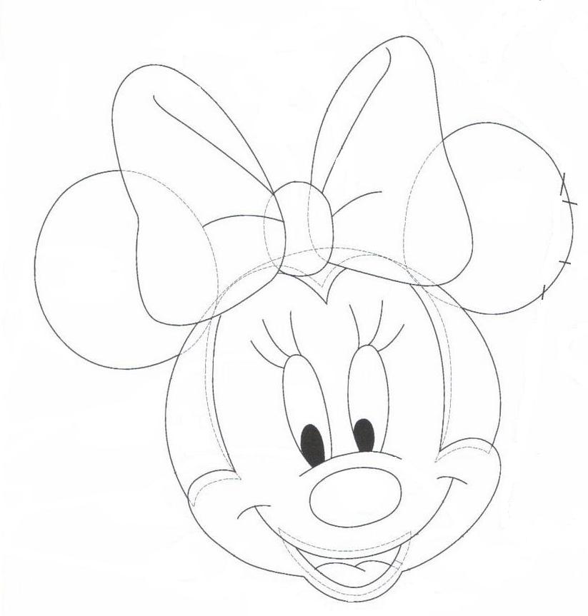 Draw Minnie Mouse Face | Coloring Pages