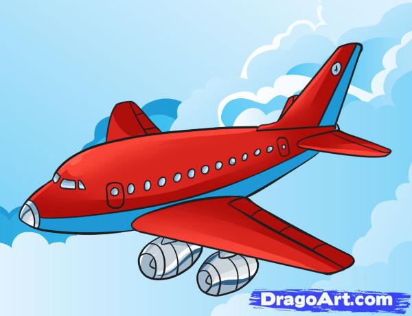 How to Draw a Plane, Step by Step, Airplanes, Transportation, FREE ...