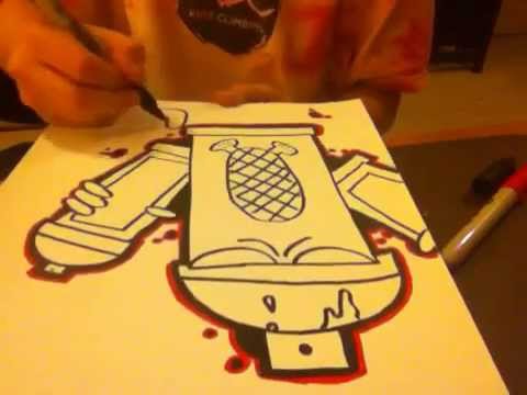 How to draw a graffiti spray paint can for beginners - YouTube