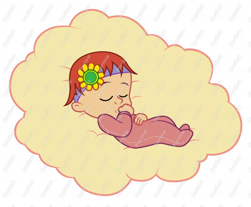 Babies Sleeping Clipart - Kids Sleeping Drawings