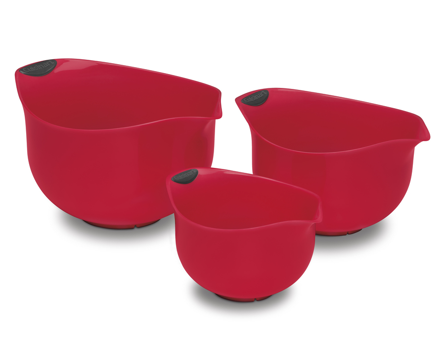 CTG-00-3MBR - Set of 3 Mixing Bowls (Red) - Non-Handled - Kitchen ...