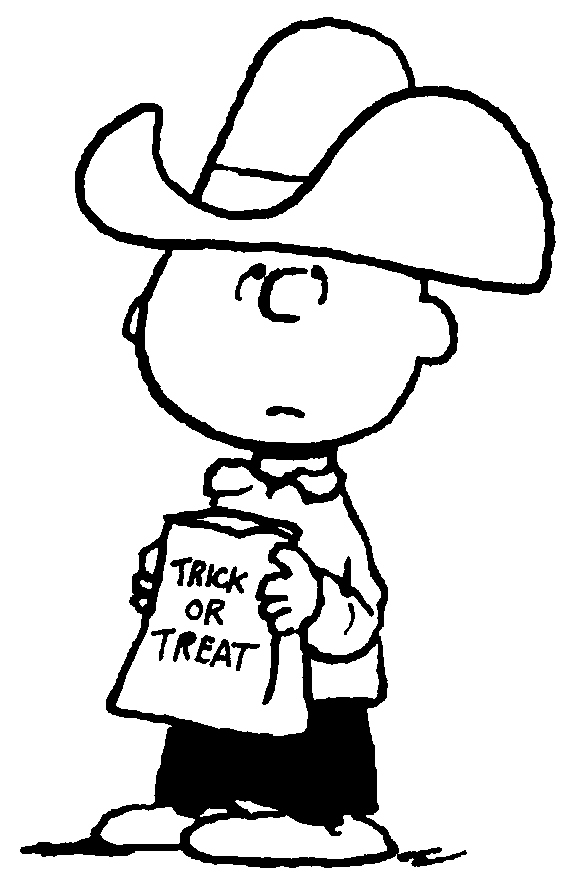 Peanuts Halloween Cartoon Character Coloring Book Printable Page 1