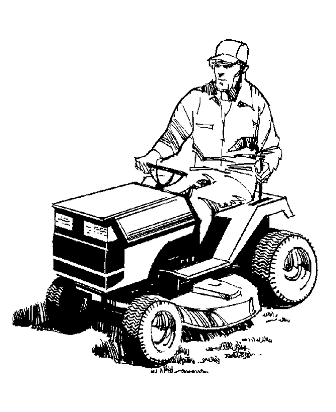 lawn mowing Colouring Pages