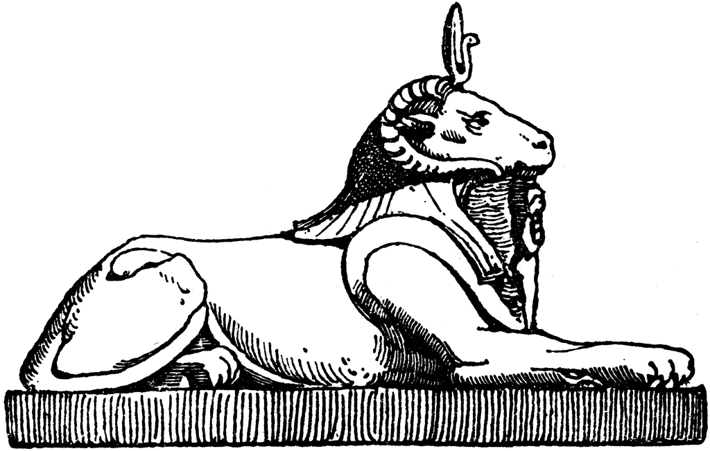 Crouching Ram Head Sphinx | ClipArt ETC
