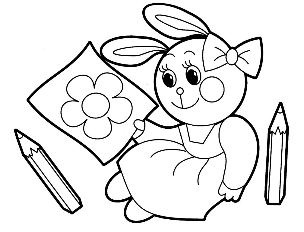 Funny Rabbit Animals coloring pages for babies | HelloColoring.com ...