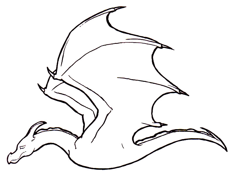 Dragon Line Art - Cliparts.co