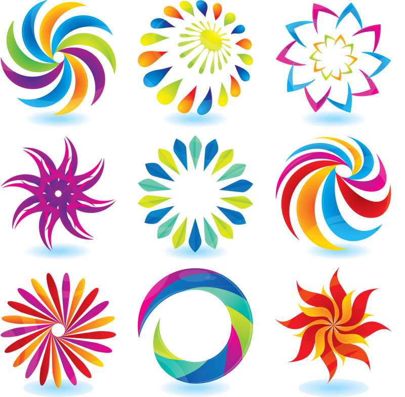 Colorful flowers icon vector material colorful,flower,icon,vector ...