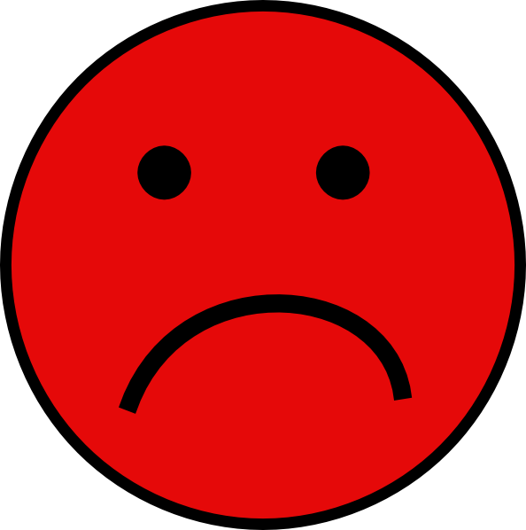 Red Sad Face clip art - vector clip art online, royalty free ...