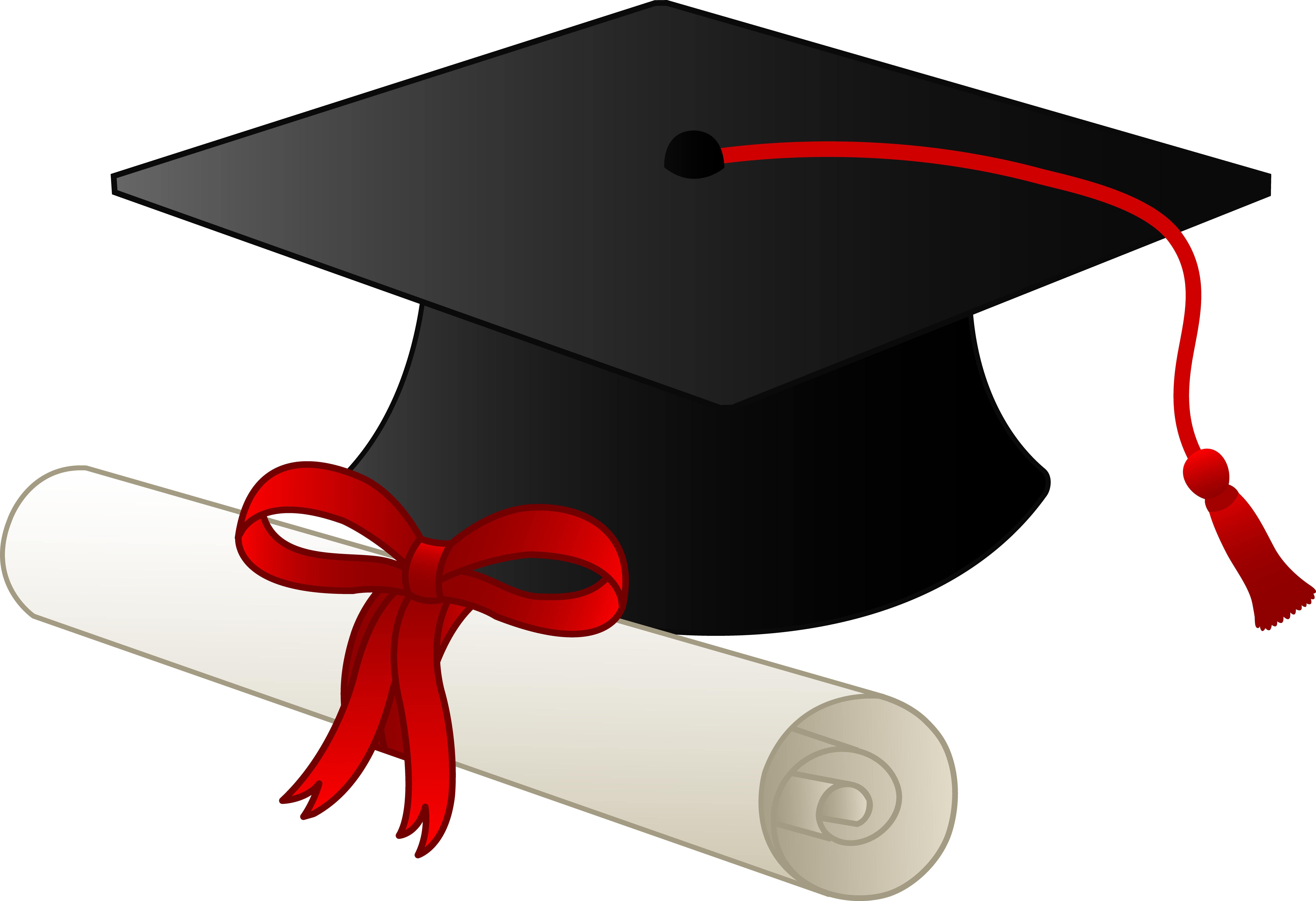 Graduation Cap and Diploma - Free Clip Art