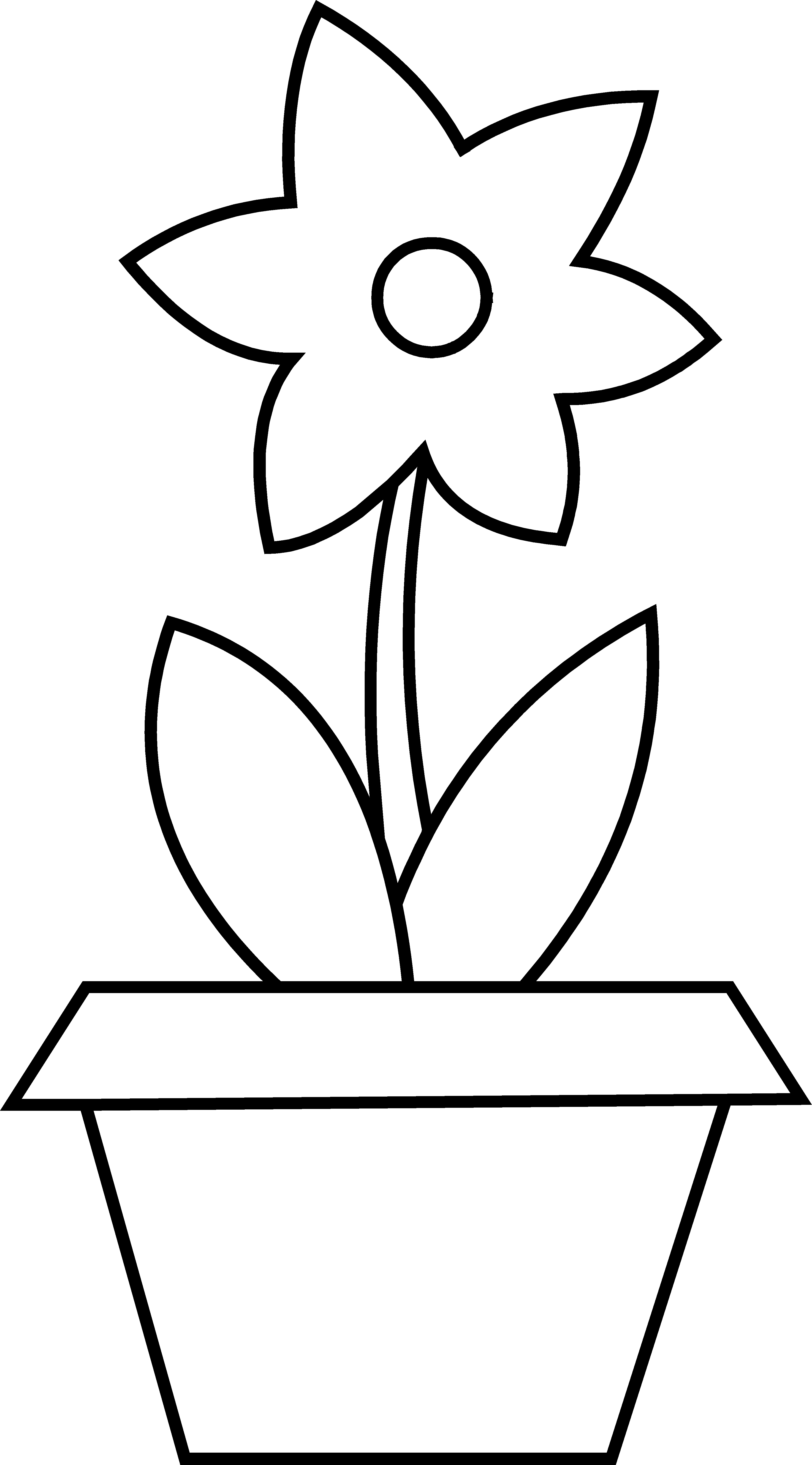 Flowers For > Black And White Flower Pot Clipart