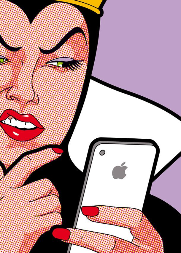 Pop Art ~ Evil Queen Checks her iPhone | pop-art | Pinterest