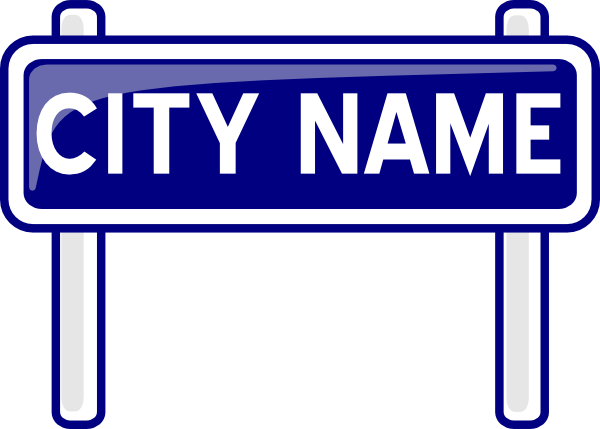 City Name Plate Road Sign Post clip art - vector clip art online ...