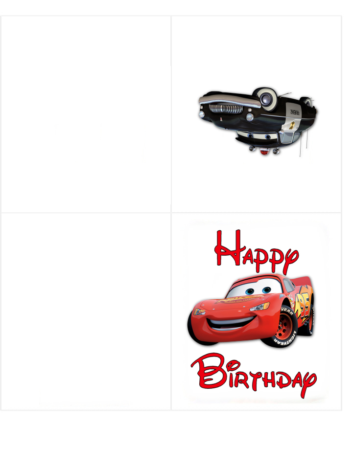 Printable Disney Cars Birthday Greeting Card