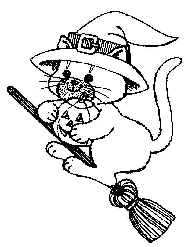 5 Free and Printable Halloween Cat Coloring Pages For Kids