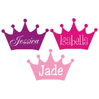 Princess Crown with Name Insert Personalized Wall Decal - ClipArt ...