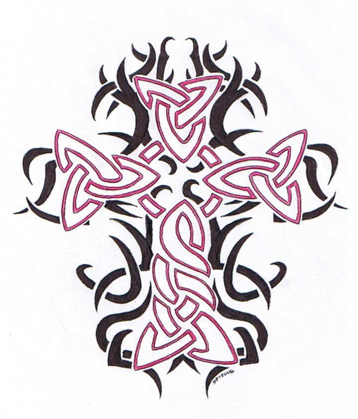 bow tattoos: cross designs tattoos