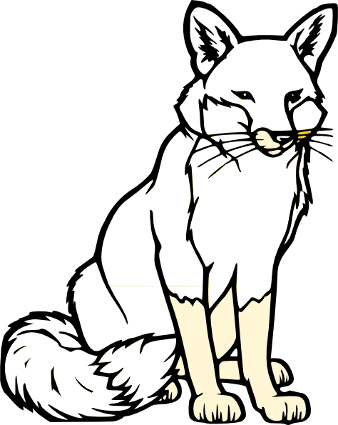 Black And White Fox clip art - vector clip art online, royalty ...