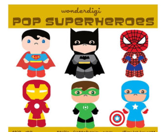 Popular items for superhero clipart on Etsy