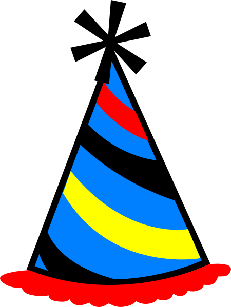 Party Hat Blue, Red & Yellow clip art - vector clip art online ...