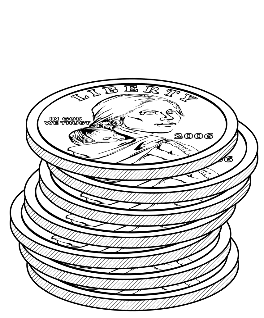 Stacks of Dollar Coins | ClipArt ETC