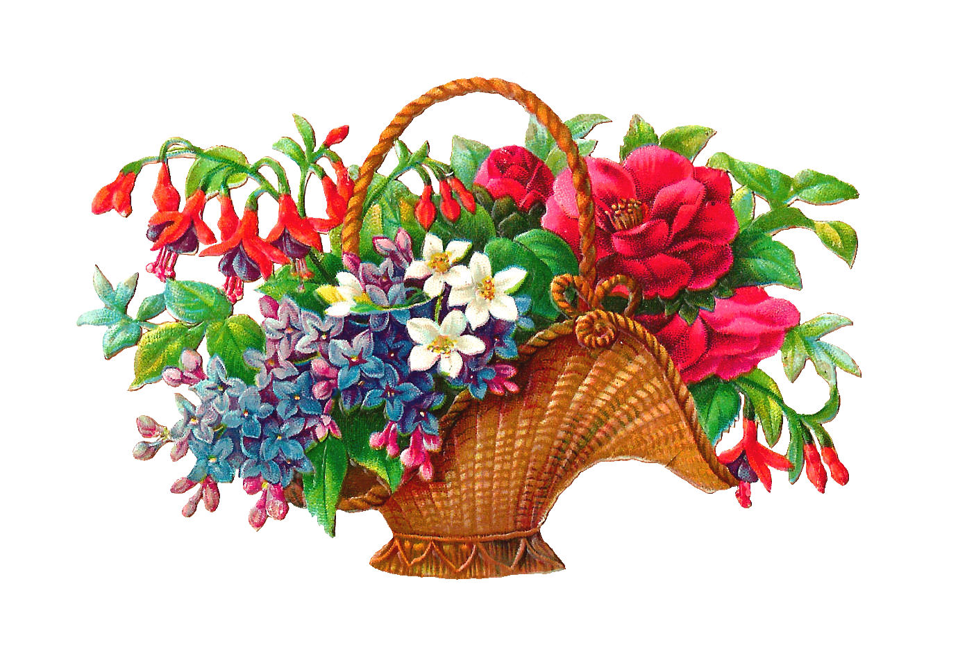 Basket Of Flowers Clip Art - ClipArt Best