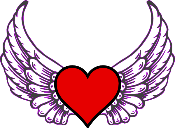 Drawing Of Hearts With Wings - ClipArt Best