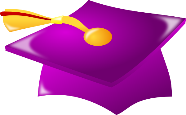Purple Graduation Hat With Tassle clip art - vector clip art ...