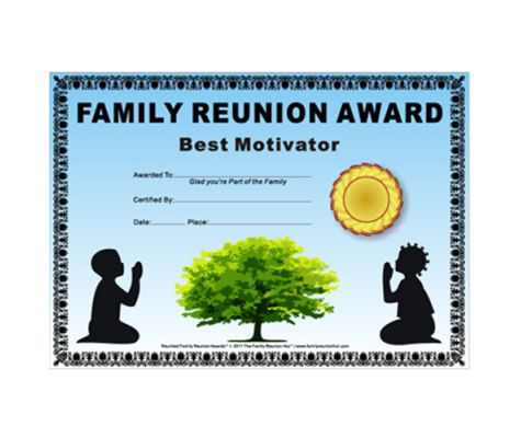 Family Reunion Hut - Award Certificates
