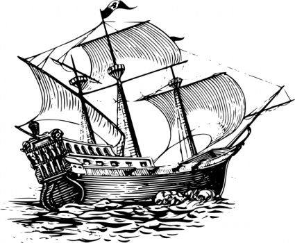 Galleon Sail Ship clip art - Download free Other vectors