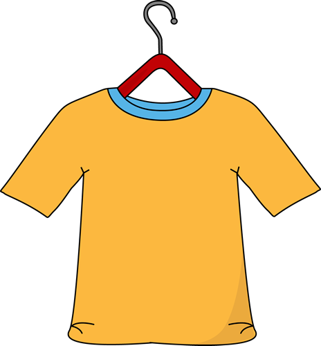 Yellow Shirt on a Hanger Clip Art - Yellow Shirt on a Hanger Image