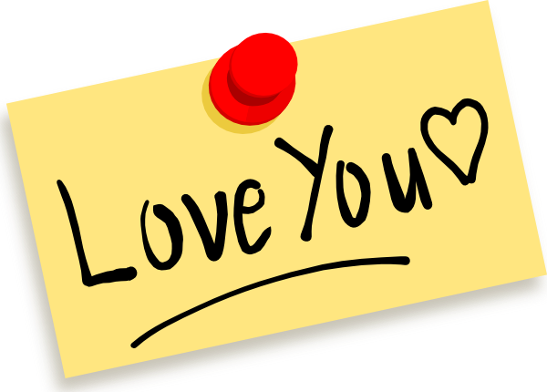 Thumbtack Note Love You clip art - vector clip art online, royalty ...