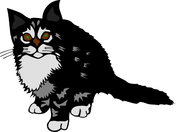 Kitten Black clip art - vector clip art online, royalty free ...