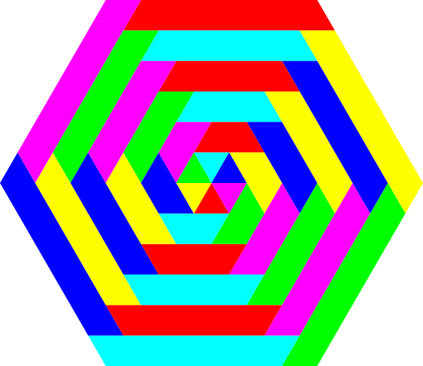 Hexagon Rainbow Colors clip art - vector clip art online, royalty ...