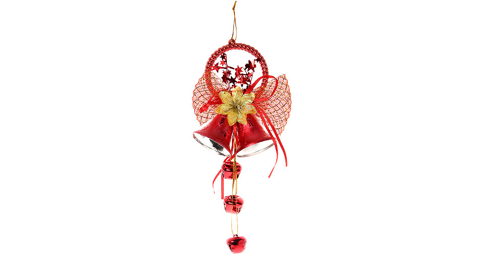 $2.81 Festive Jingle Bells Style Christmas Tree Decorations - red ...