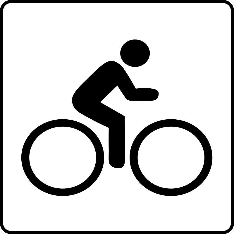 Hotel Icon Near Bike Route Clip Art Download