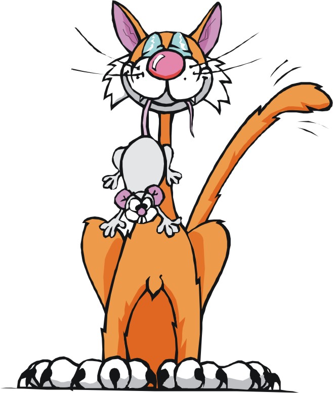 Cartoon Animals Cat And Mouse