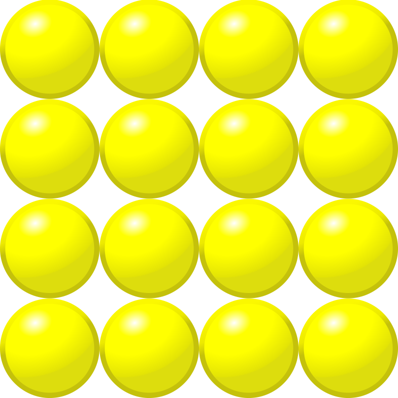 Clipart - Beads quantitative picture for multiplication 4x4